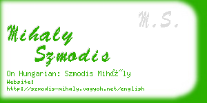 mihaly szmodis business card